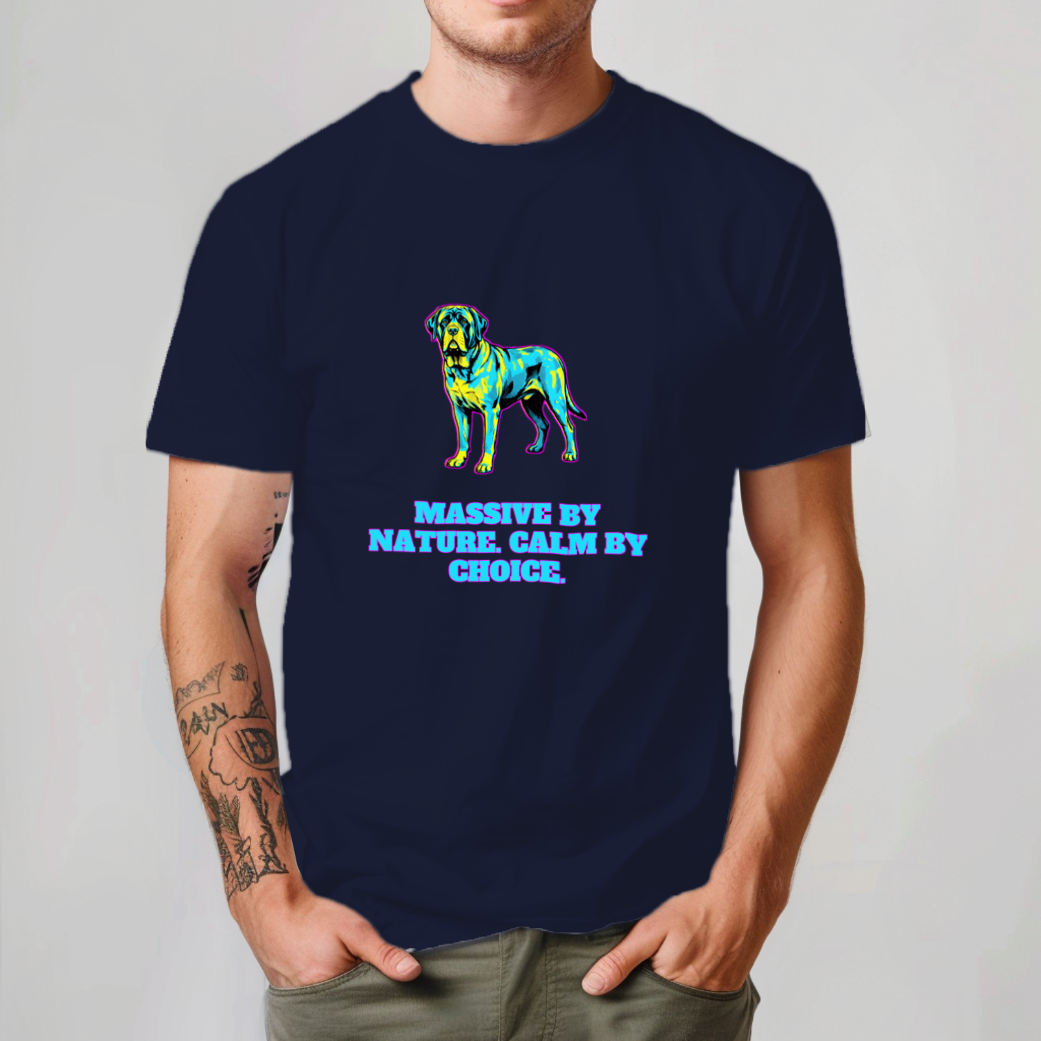 English Mastiff Gift Shirt | Massive by Nature | Comic Pop Art | Noble Giants