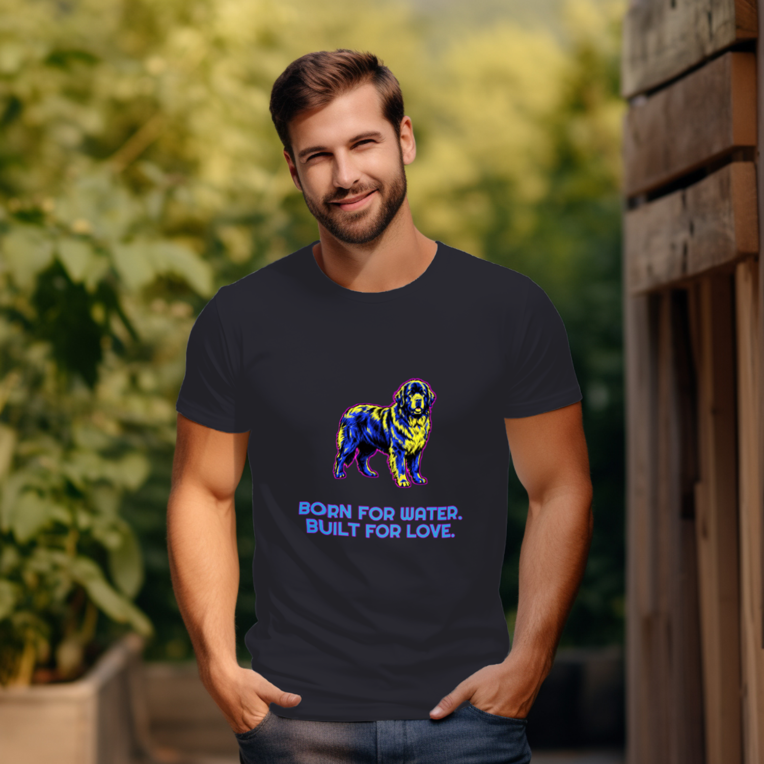 Newfoundland Dog Lover Tee | Born for Water | Giant Breed Gift | Noble Giants