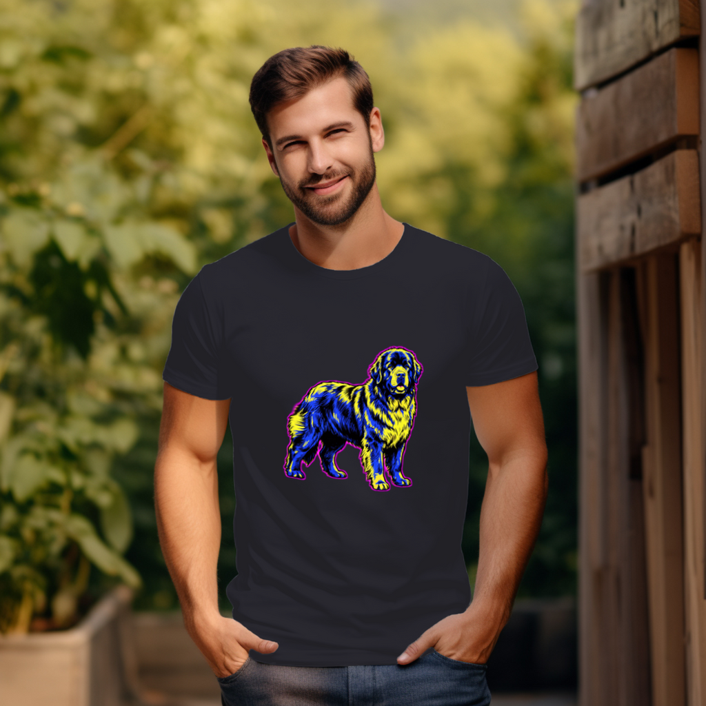 Newfoundland Dog Lover Tee | Comic Pop Art Portrait | Giant Breed Dog Gift | Noble Giants