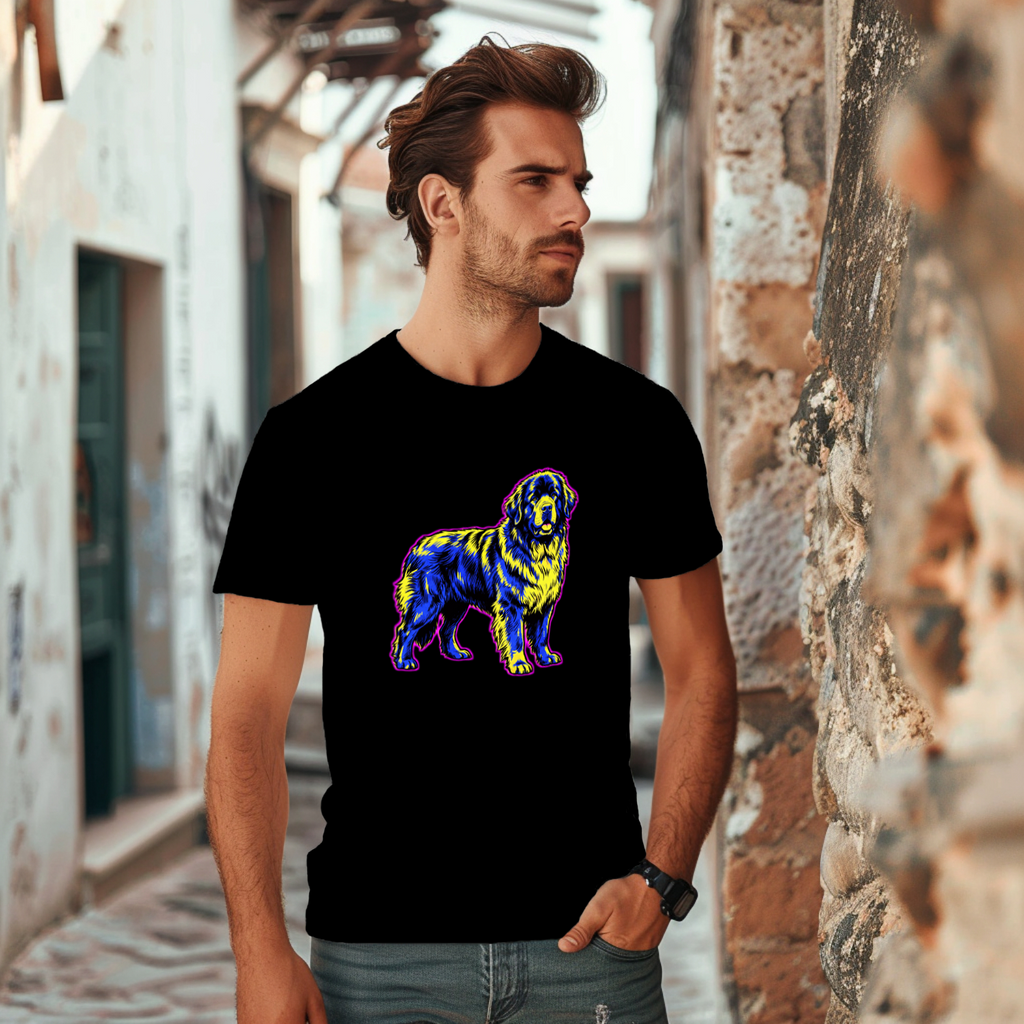 Newfoundland Dog Lover Tee | Comic Pop Art Portrait | Giant Breed Dog Gift | Noble Giants