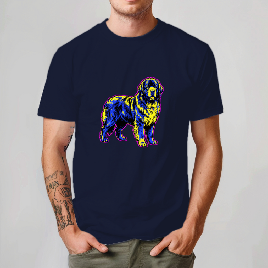 Newfoundland Dog Lover Tee | Comic Pop Art Portrait | Giant Breed Dog Gift | Noble Giants