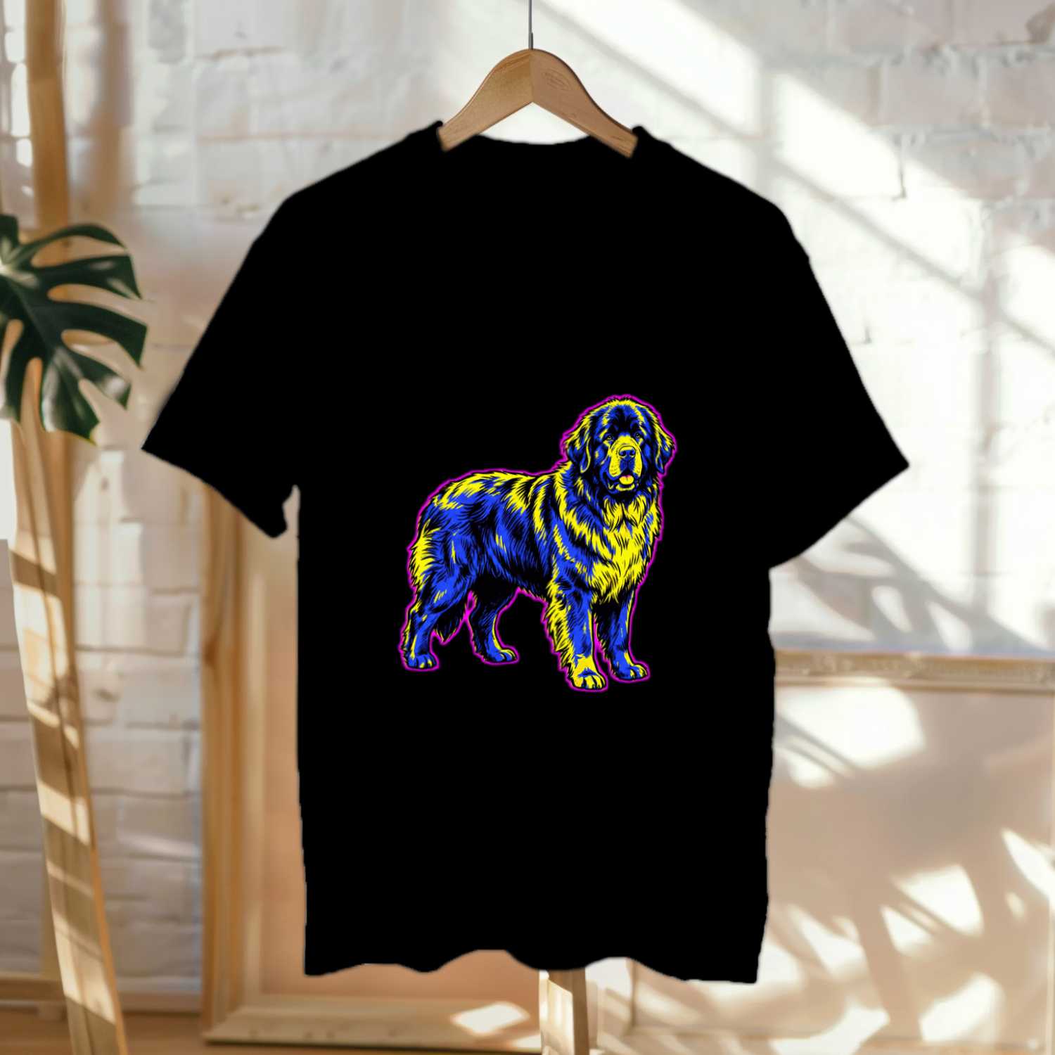 Newfoundland Dog Lover Tee | Comic Pop Art Portrait | Giant Breed Dog Gift | Noble Giants
