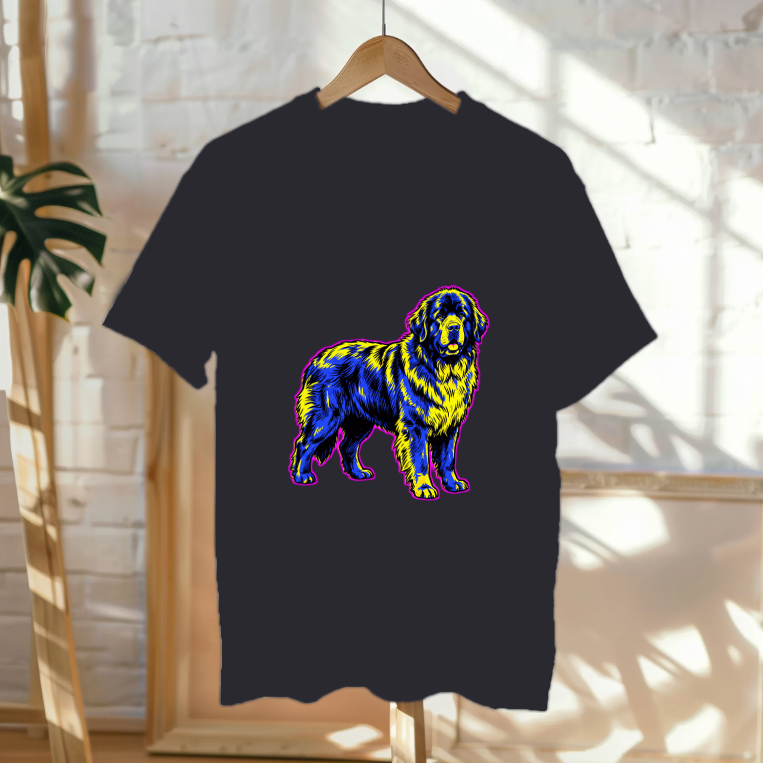 Newfoundland Dog Lover Tee | Comic Pop Art Portrait | Giant Breed Dog Gift | Noble Giants