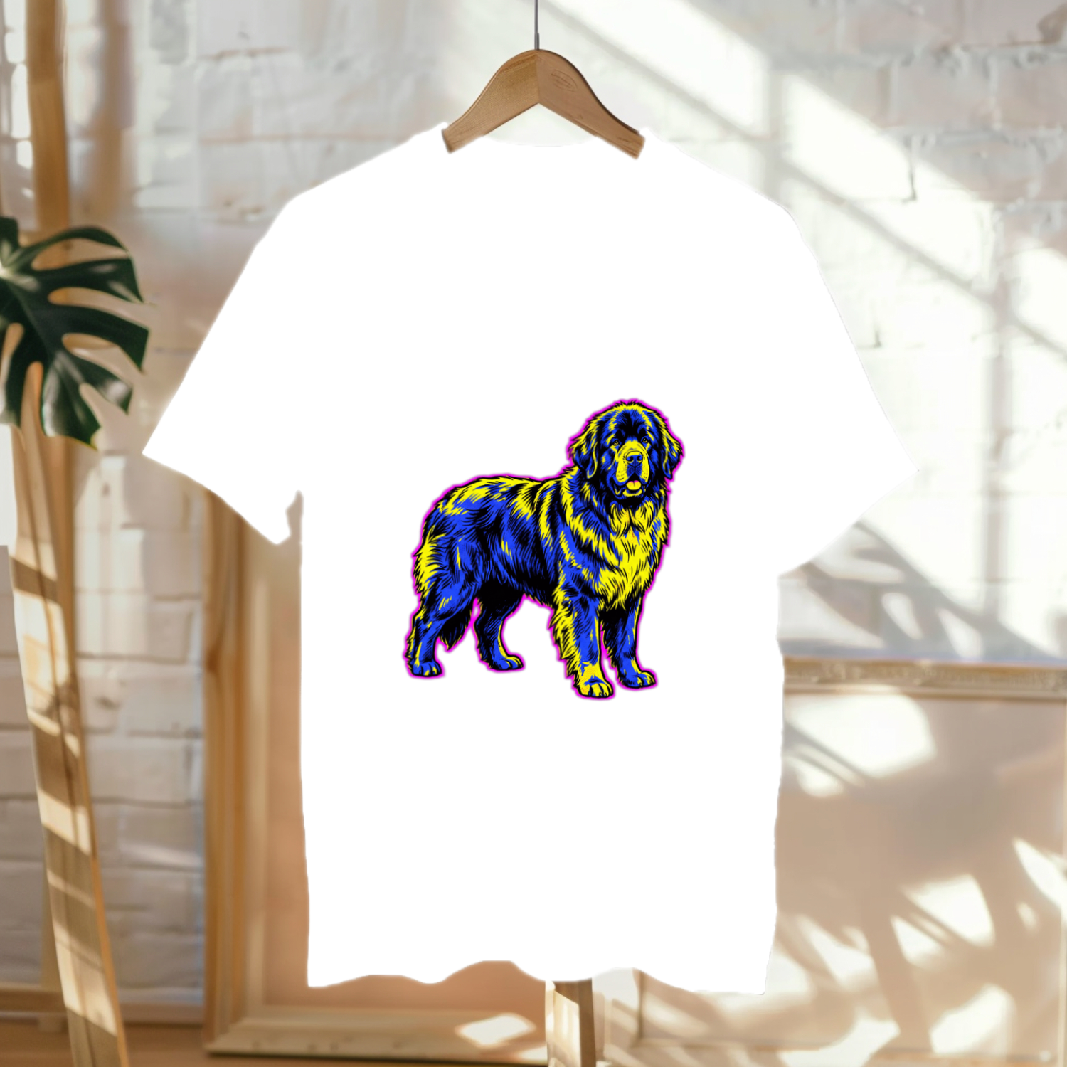 Newfoundland Dog Lover Tee | Comic Pop Art Portrait | Giant Breed Dog Gift | Noble Giants