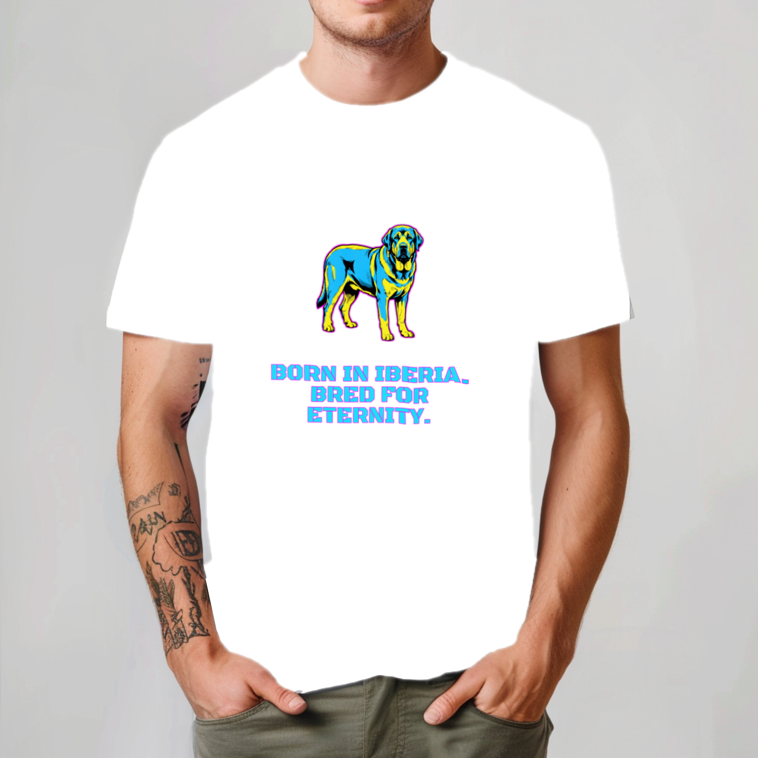 Spanish Mastiff Gift Tee | Born in Iberia | Giant Breed Art | Noble Giants