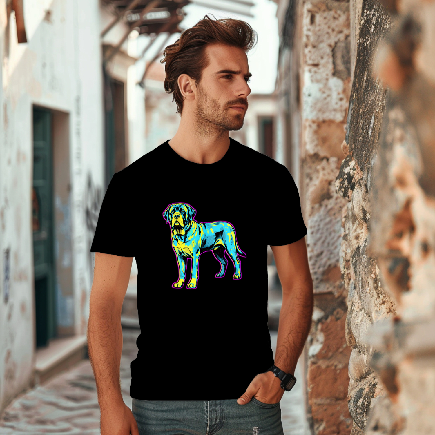 Spanish Mastiff Gift Tee | Comic Pop Art Portrait | Giant Breed Dog Gift | Noble Giants