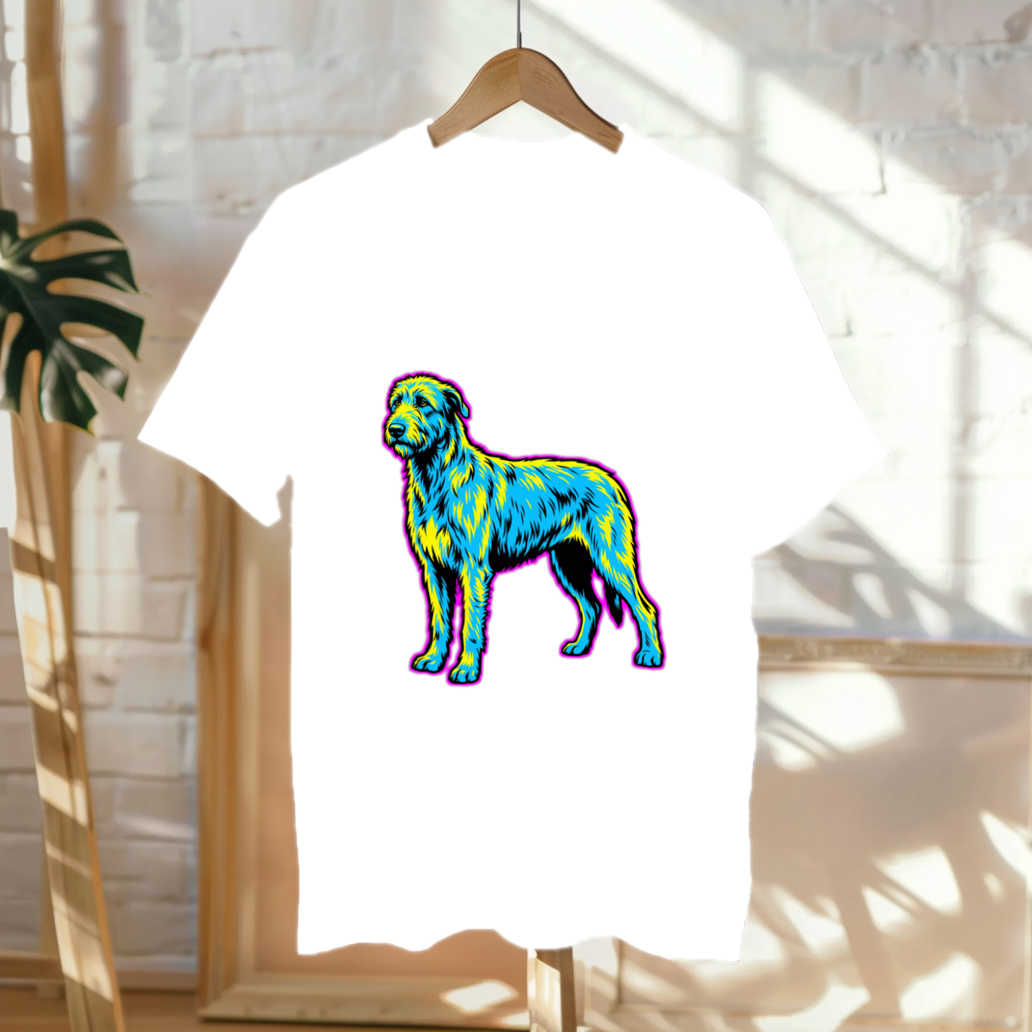 Irish Wolfhound Gift Shirt | Comic Pop Art Portrait | Giant Breed Dog Gift | Noble Giants