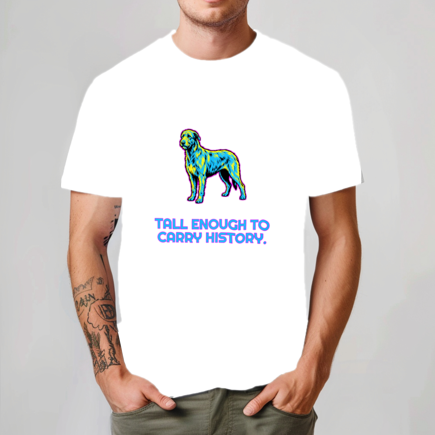 Irish Wolfhound Gift Shirt | Tall Enough | Comic Pop Art | Noble Giants