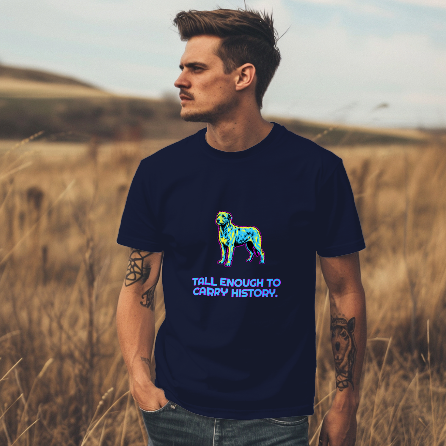 Irish Wolfhound Gift Shirt | Tall Enough | Comic Pop Art | Noble Giants